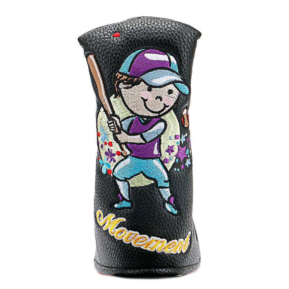 Golf Headcover High Qulatity PU Leather Golf Putter Club Blade Cover High-density Embroidery Sports Boy Pattern Hand-Made  Headcover Fits Most of Putters Club