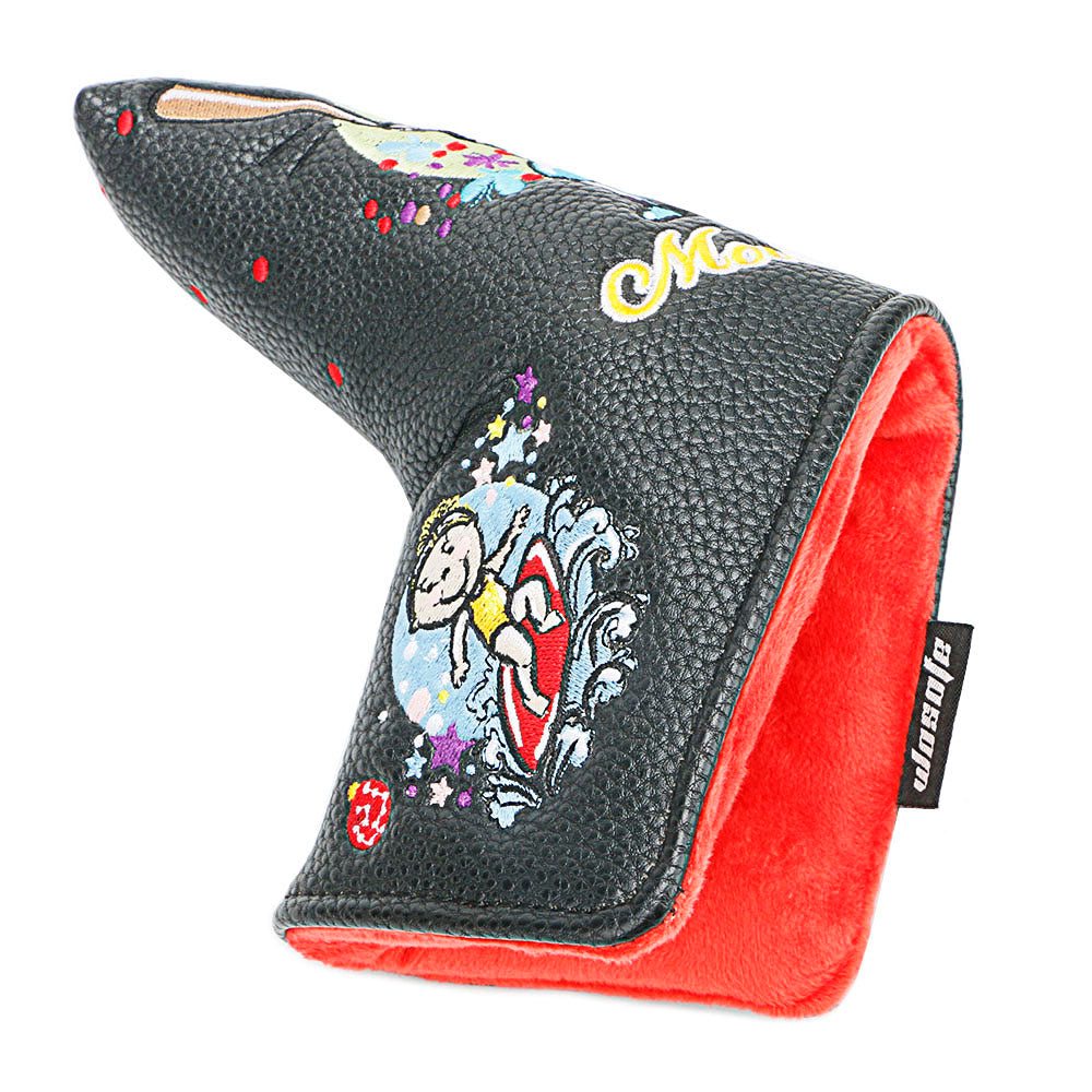 Golf Headcover High Qulatity PU Leather Golf Putter Club Blade Cover High-density Embroidery Sports Boy Pattern Hand-Made  Headcover Fits Most of Putters Club