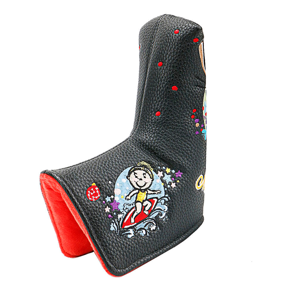 Golf Headcover High Qulatity PU Leather Golf Putter Club Blade Cover High-density Embroidery Sports Boy Pattern Hand-Made  Headcover Fits Most of Putters Club