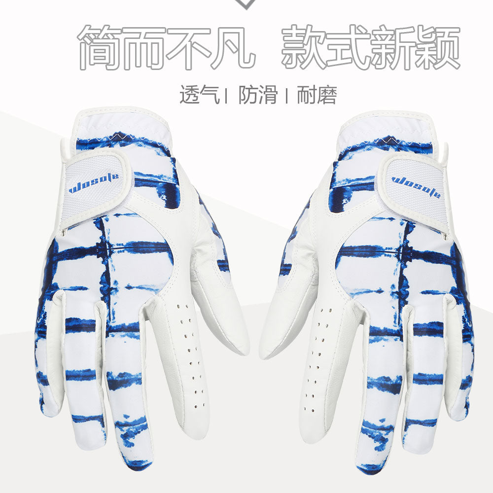 Golf Glove for Men's Left Hand White Soft Leather Breathable Professional Golf Hand Wear