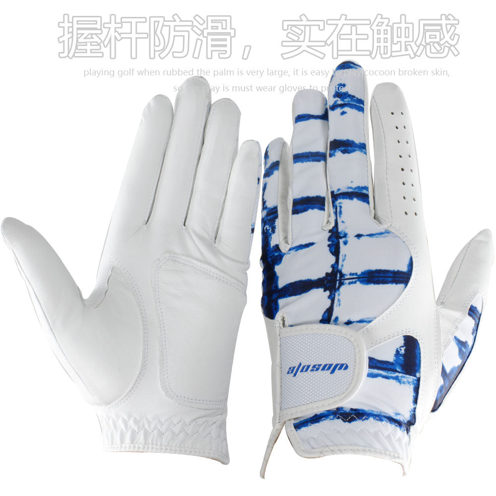 Golf Glove for Men's Left Hand White Soft Leather Breathable Professional Golf Hand Wear