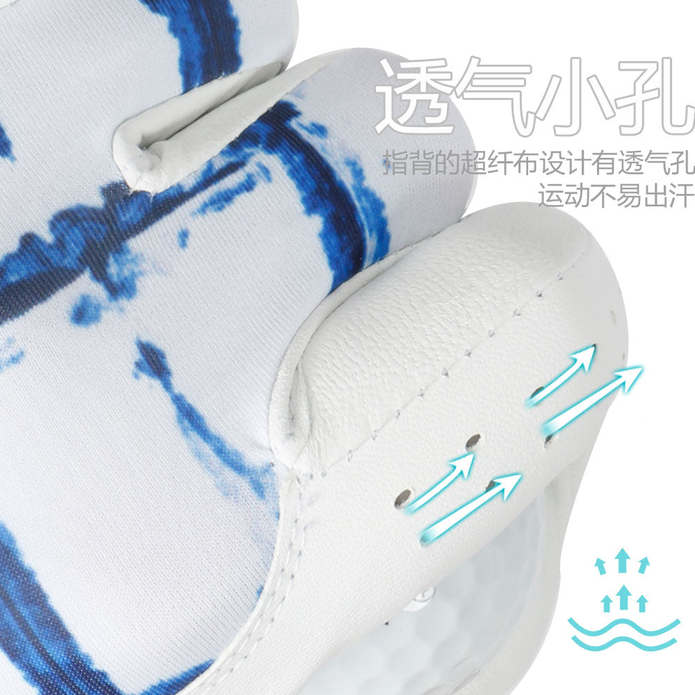 Golf Glove for Men's Left Hand White Soft Leather Breathable Professional Golf Hand Wear