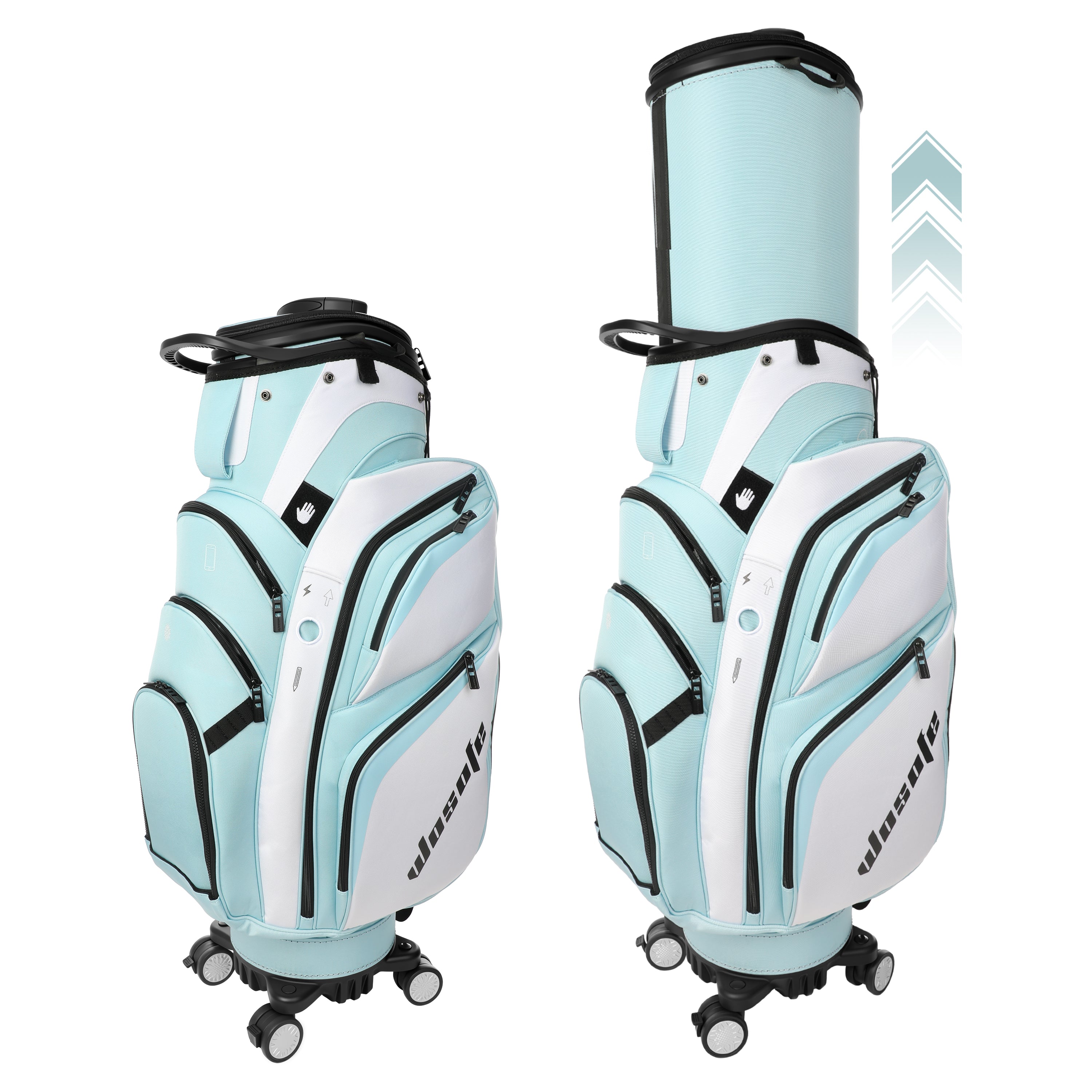 golf travel bags with wheels, Golf Cart and Travel Bag Retractable Cover,Golf Carry Bag for Men and Women, Multiple Storage Pockets, Shoe Compartment, Golf Cart Bag, 4 Colors to Choose from(FreeShipping)