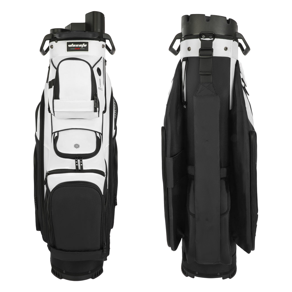T-LOCK 14-Way Golf Cart Bag with Full-Length Dividers – Anti-Rattle Fixed Slots Organization, 13 Storage Pockets, Insulated Cooler Bag & Rain Cover – Premium Waterproof Oxford Carry Bag for Men & Women(Free Shipping)
