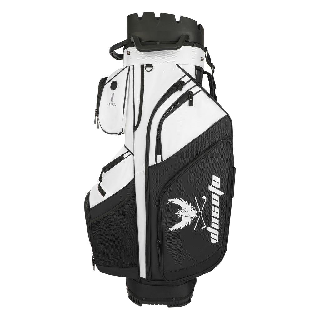 T-LOCK 14-Way Golf Cart Bag with Full-Length Dividers – Anti-Rattle Fixed Slots Organization, 13 Storage Pockets, Insulated Cooler Bag & Rain Cover – Premium Waterproof Oxford Carry Bag for Men & Women(Free Shipping)