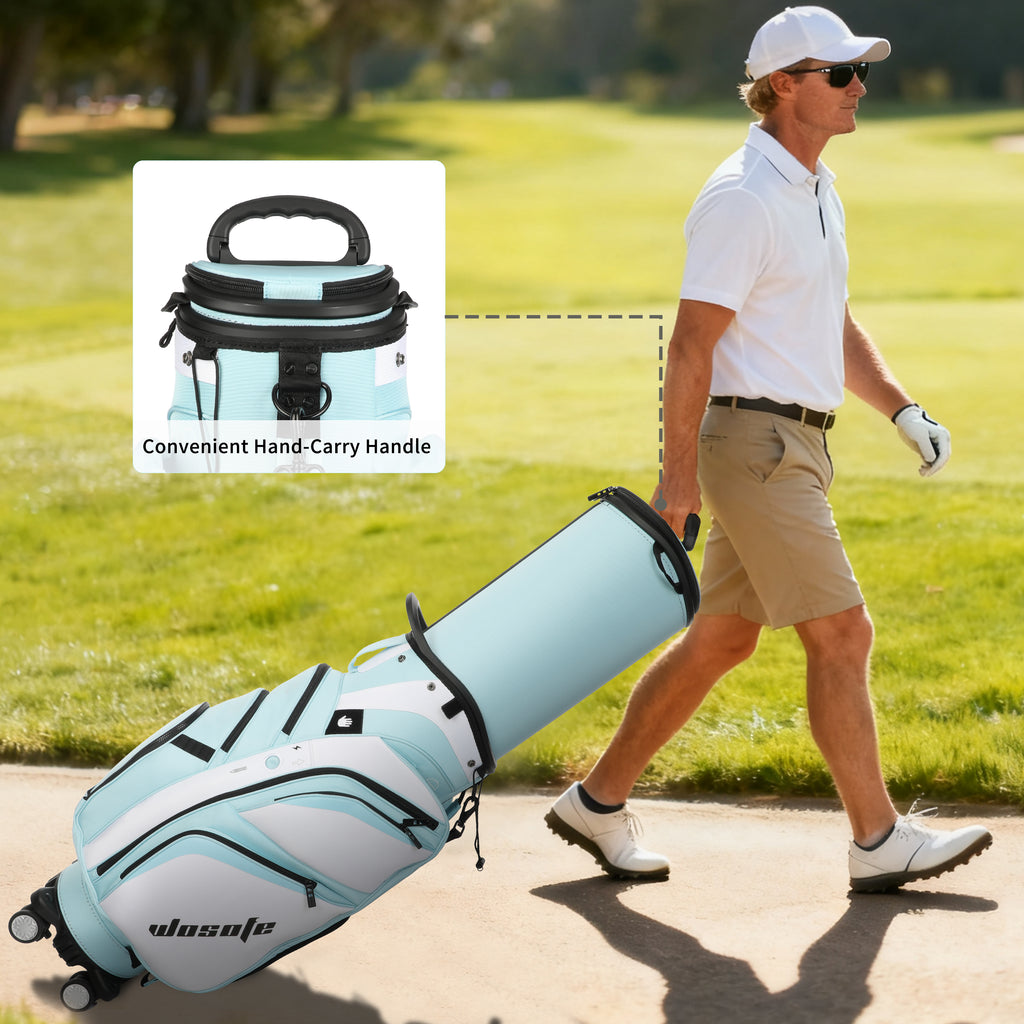 golf travel bags with wheels, Golf Cart and Travel Bag Retractable Cover,Golf Carry Bag for Men and Women, Multiple Storage Pockets, Shoe Compartment, Golf Cart Bag, 4 Colors to Choose from(FreeShipping)
