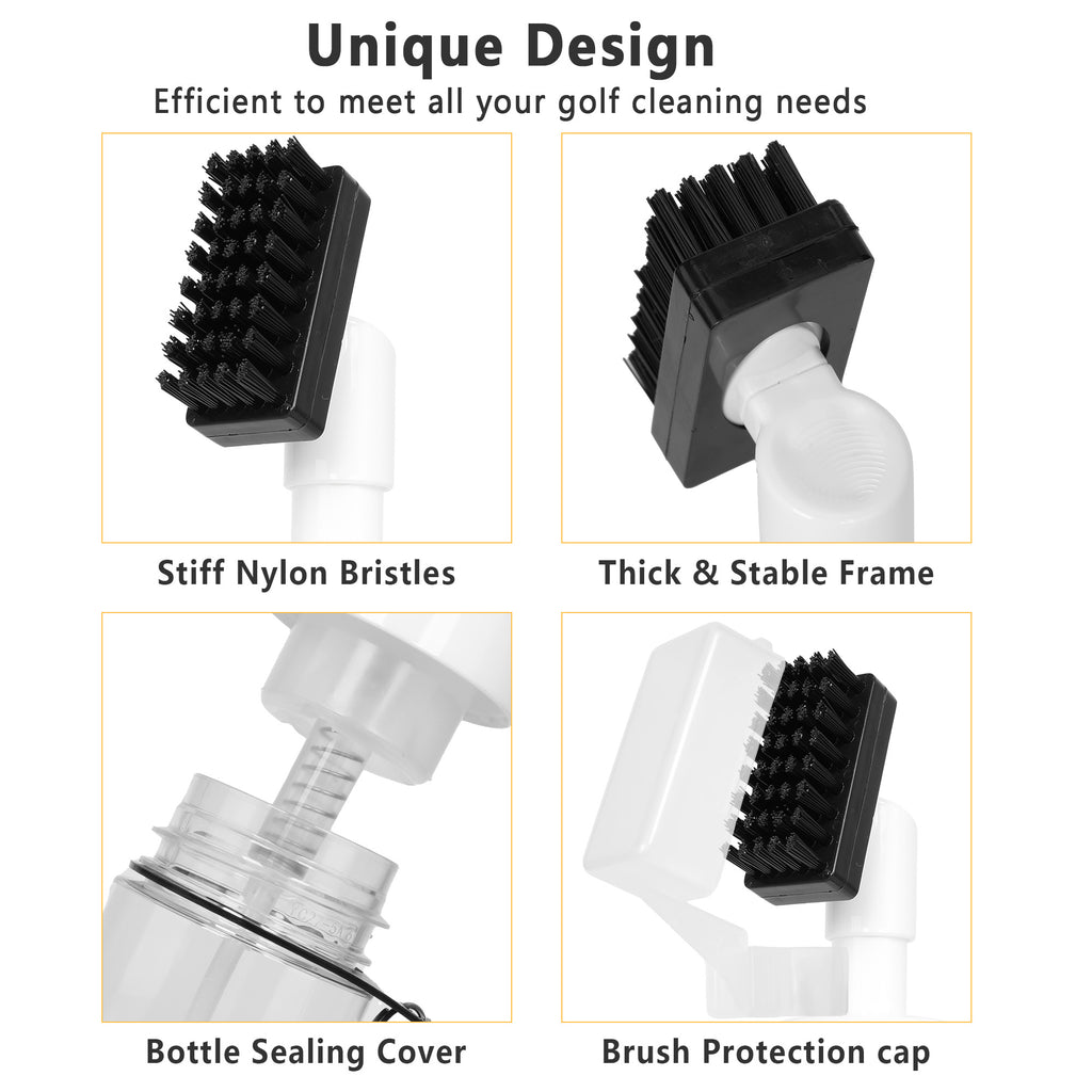 Golf Club Cleaner Brush White Press Sprayer Brush Recess Tool