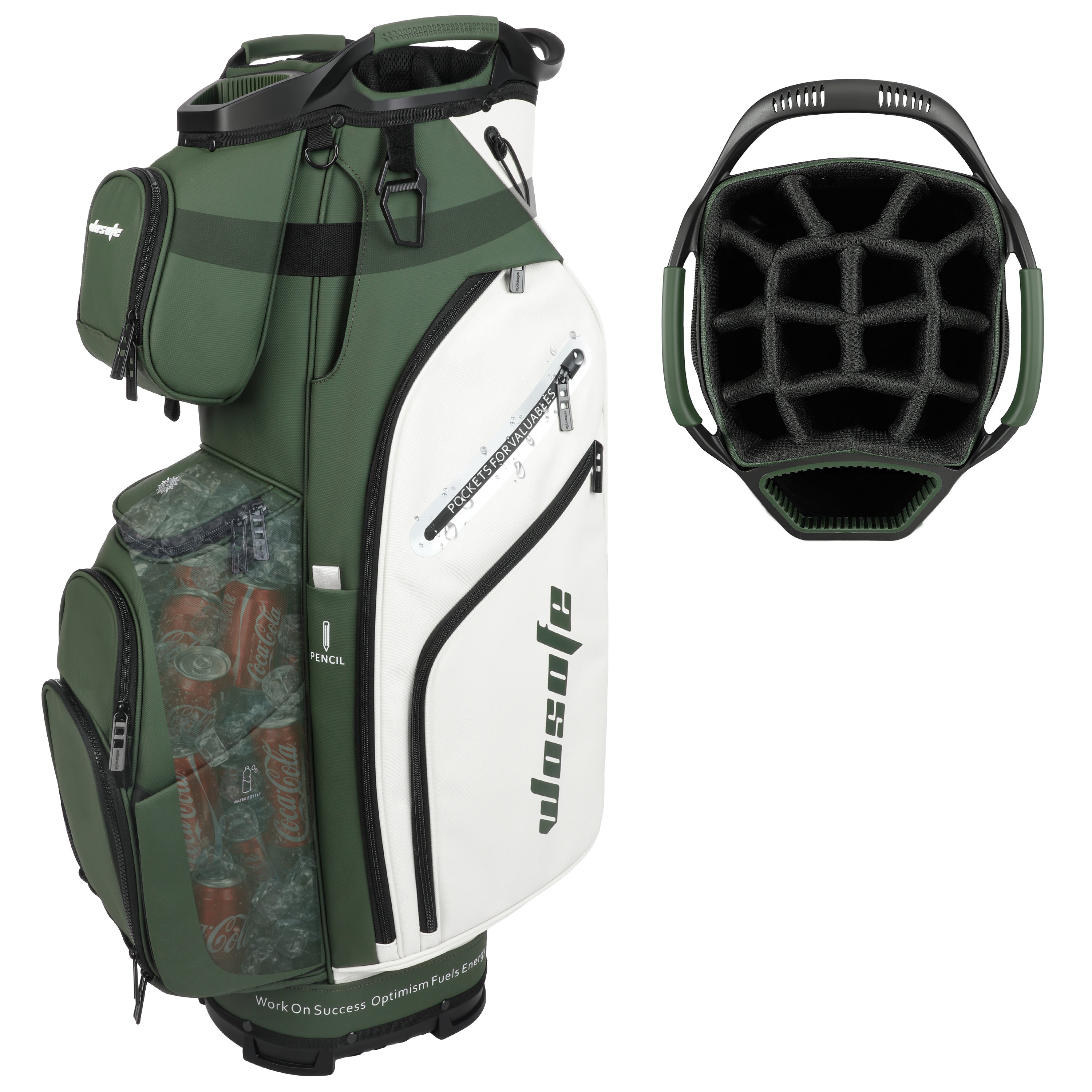 14-Way Golf Cart Bag – Professional Club Organizer with Full-Length Dividers, 10+ Storage Pockets, Insulated Cooler & Rain Hood – Lightweight PU Leather/Oxford Design for Men & Women(FreeShipping))