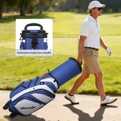 golf travel bags with wheels, Golf Cart and Travel Bag Retractable Cover,Golf Carry Bag for Men and Women, Multiple Storage Pockets, Shoe Compartment, Golf Cart Bag, 4 Colors to Choose from(FreeShipping)