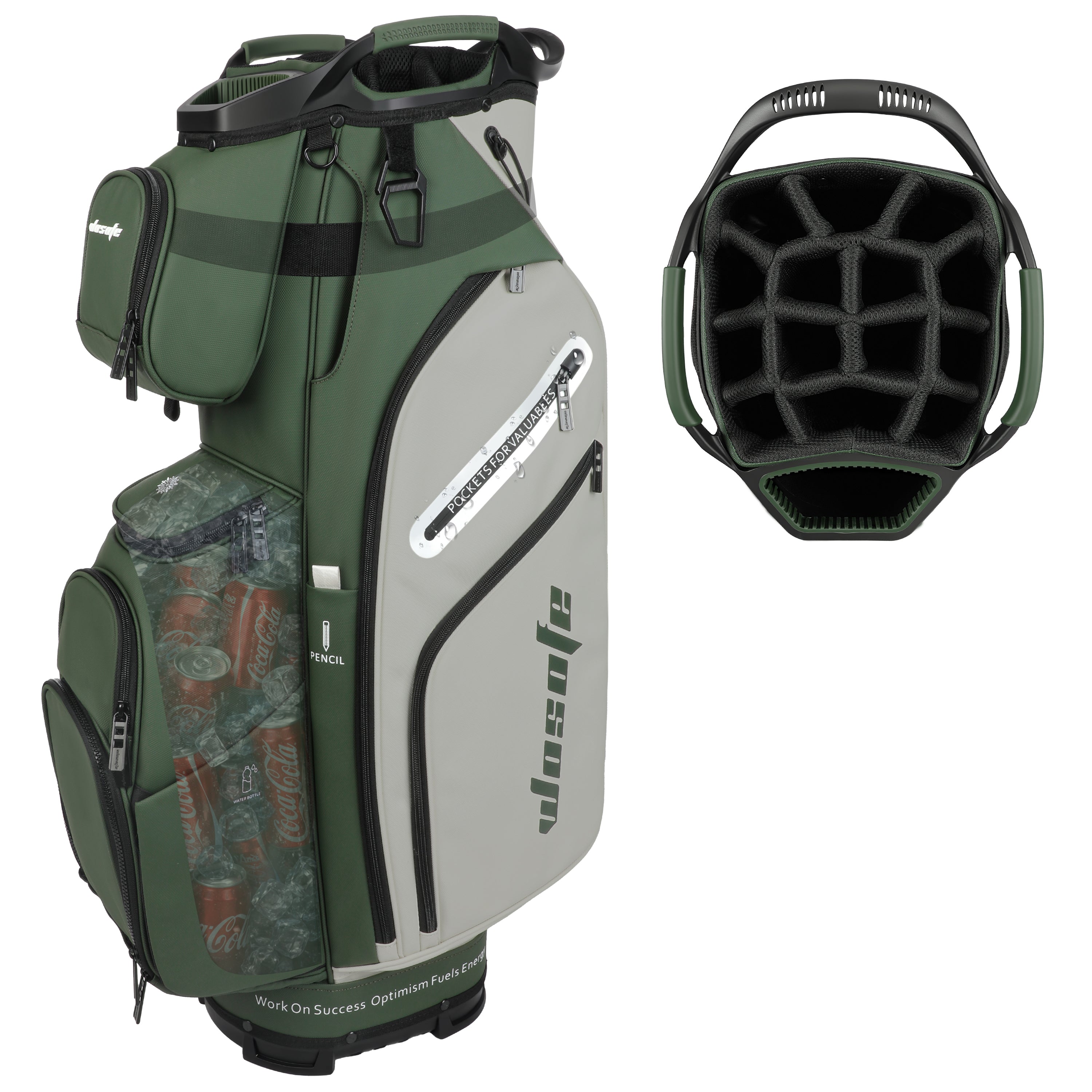 14-Way Golf Cart Bag – Professional Club Organizer with Full-Length Dividers, 10+ Storage Pockets, Insulated Cooler & Rain Hood – Lightweight PU Leather/Oxford Design for Men & Women(FreeShipping))