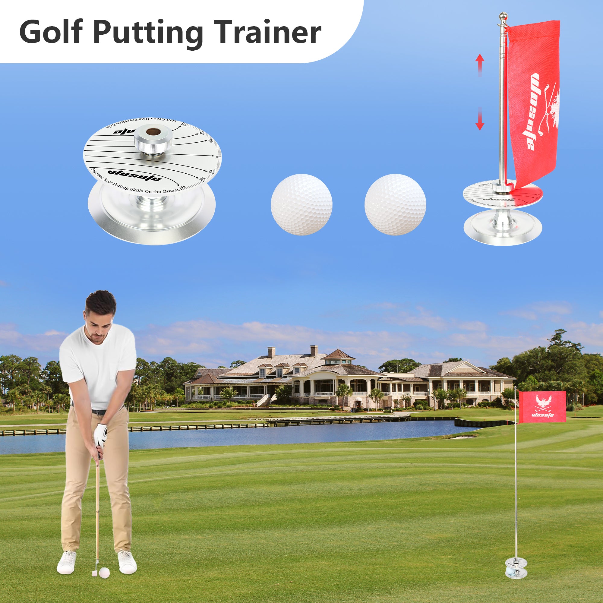 Golf Swing Trainers, Golf Putting Aid, Putter Swing Training Practice Aid|Green Hole Flag Hole CupTraining Equipment Golf Training aids,Home Indoor Outdoor Office Backyard Practice