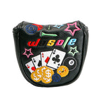 Golf Head Covers Mallet Putter Headcover Magnetic Closure High Qulatity Premium Waterproof PU Leather High-density Embroidery Technology Mallet Putter Covers