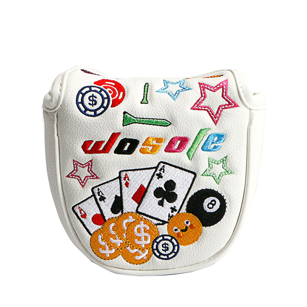 Golf Head Covers Mallet Putter Headcover Magnetic Closure High Qulatity Premium Waterproof PU Leather High-density Embroidery Technology Mallet Putter Covers