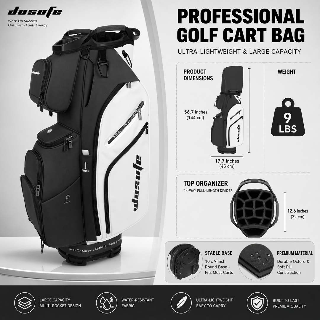 Premium Golf Cart Bag | 14-Way Top & Full-Length Club Dividers