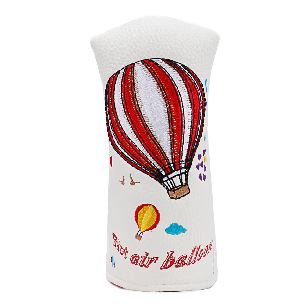 Golf Club Headcover Premium PU Leather Golf Blade Putter Cover High-density Embroidery Balloon Pattern Hand-Made  Headcover Fits Most of Putters Club