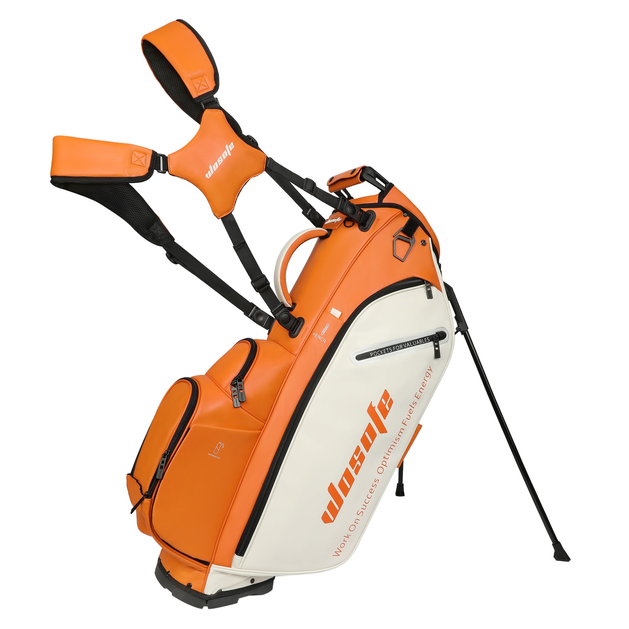 Premium PU Leather Golf Stand Bag - 14 Way Full Length Dividers