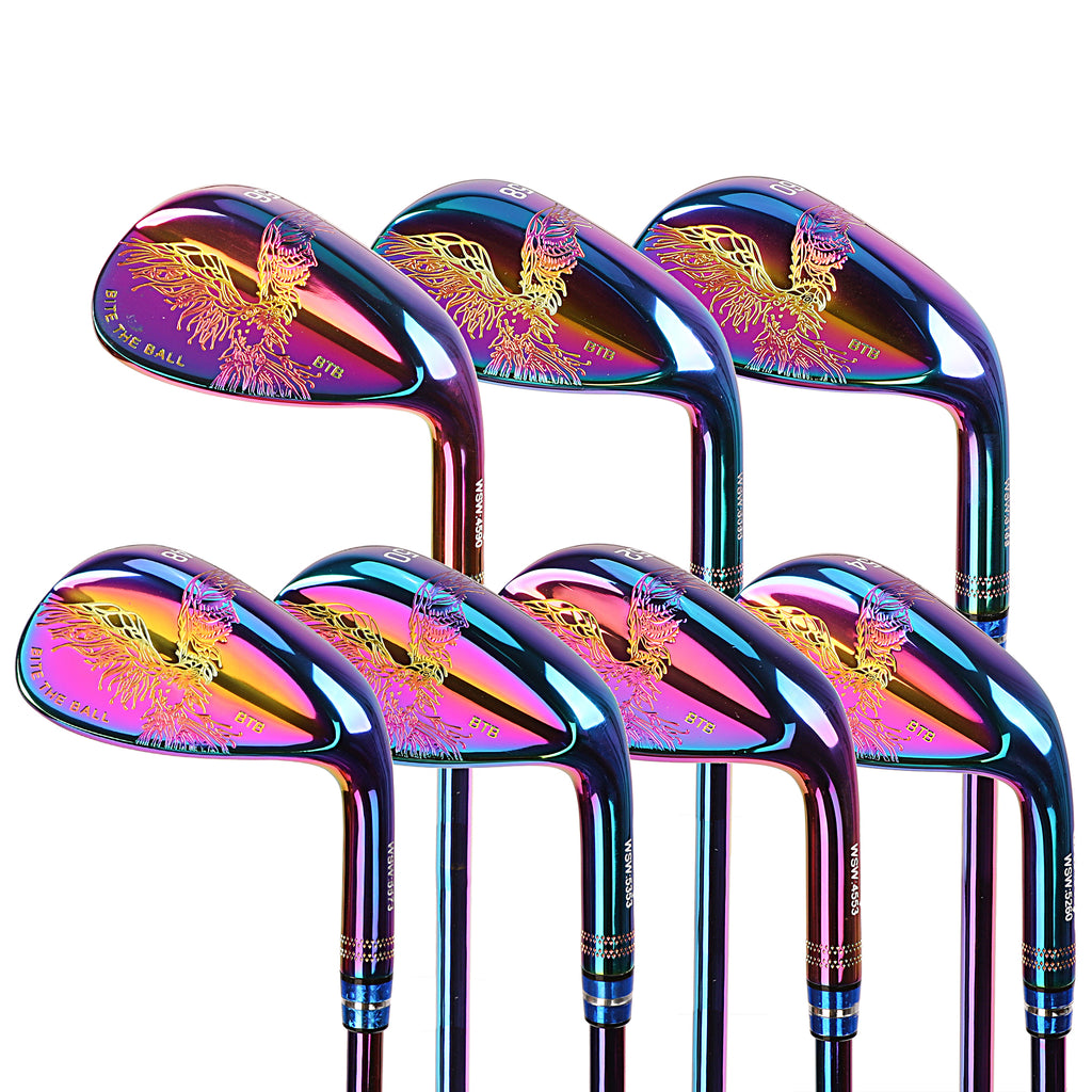 Premium Rainbow Electroplated Golf Sand Wedge - 303 Stainless Steel High-Spin Putter Style Wedge with Anti-Slip Rubber Grip, Durable & Stylish Sand Club for Men & Women