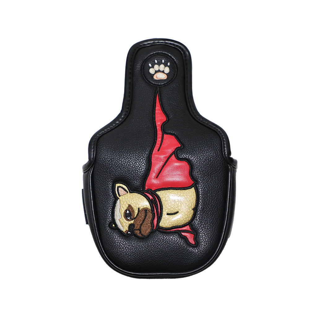 Golf Putter Covers Mallet Putter Headcover Magnetic Closure, Superman Flying Dog Putter Cover Headcover High Quality PU Leather Waterproof Durable Mallet Putter Head Covers