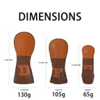 Craftsman Golf Wood Headcover PU Premium Leather Brown Driver Fairway Wood Head Cover