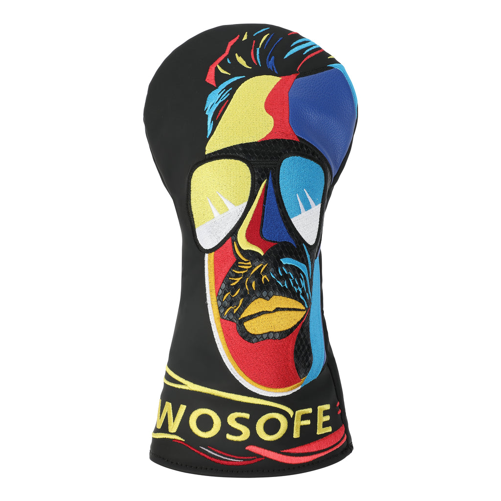 Punk Style Golf Club Head Cover 1 Wood Special Thickened Anti-Collision PU Strong Hand Feel Golf Accessories