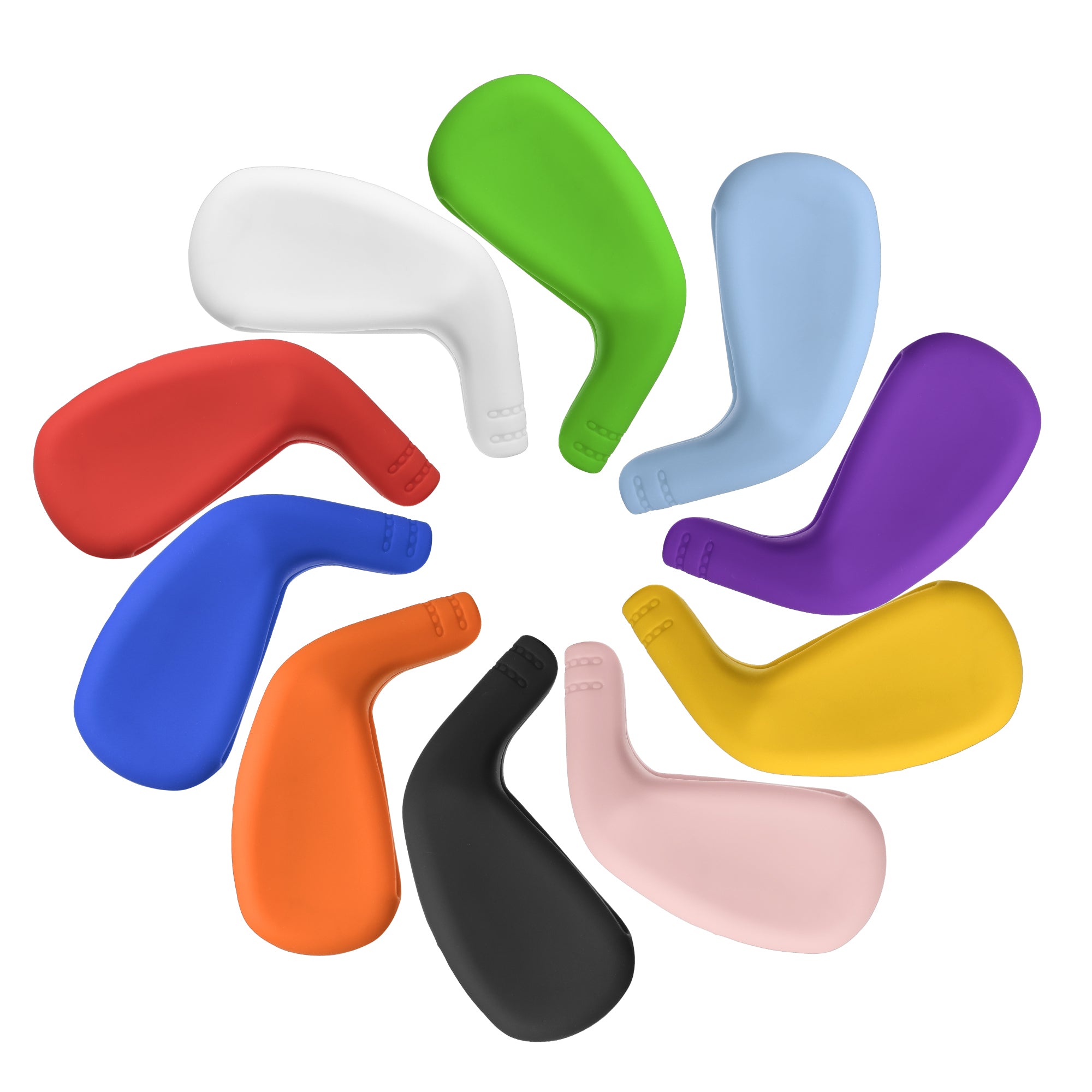 Premium Rubber Golf Iron Headcovers Set - 10pc Waterproof Iron Club Protectors with Top View Window for Easy Club ID, Durable & Easy On/Off Design, 11 Color Options