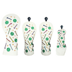 Golf Balls & Tees Wood Headcover 4pcs Golf Headcover Driver Fairway Hybrid Woods Premium PU Leather With Interchangeable No.Tags