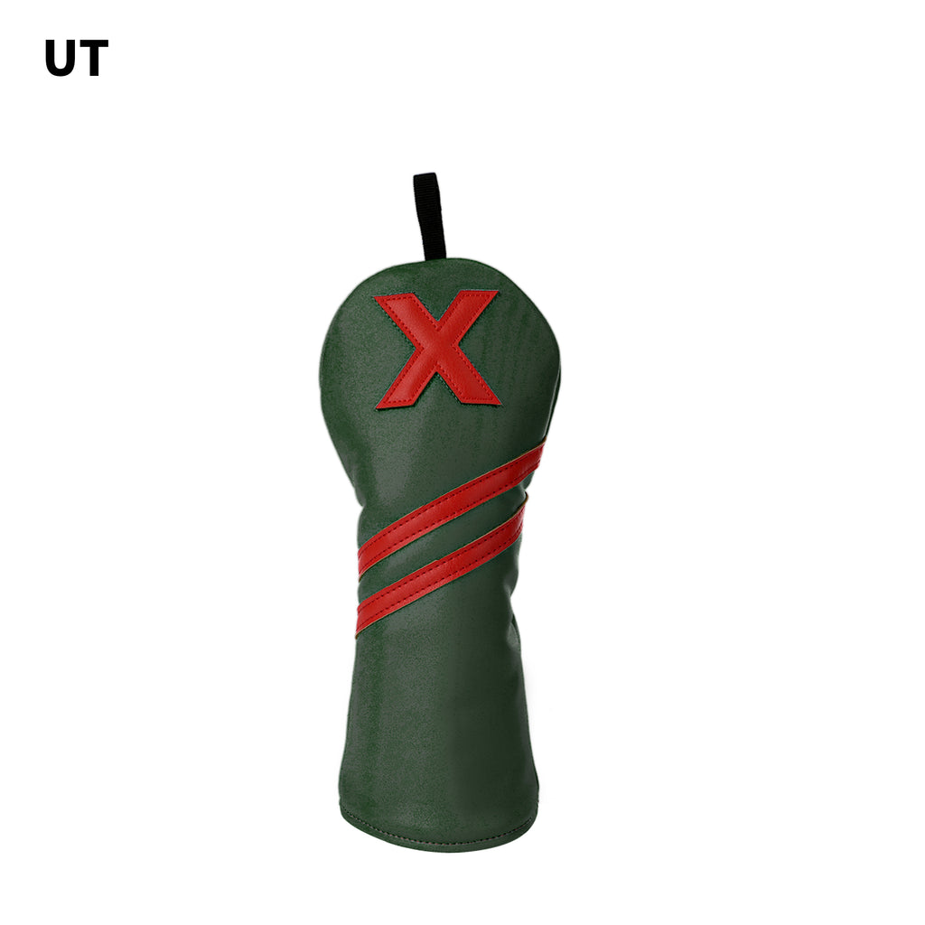 Minimalist 4pc Golf Headcover Set - Premium Waterproof PU Leather Wood Club Covers (Driver, 3/5 Fairway, Hybrid) with High-Quality Applique Embroidery & Velvet Lining, 5 Colors