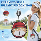 WOSOFE Cool Cat Golf Towel with Retractable Clip, Cartoon Tiger Cat Golf Ball Cleaner
