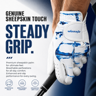 Golf Glove for Men's Left Hand White Soft Leather Breathable Professional Golf Hand Wear