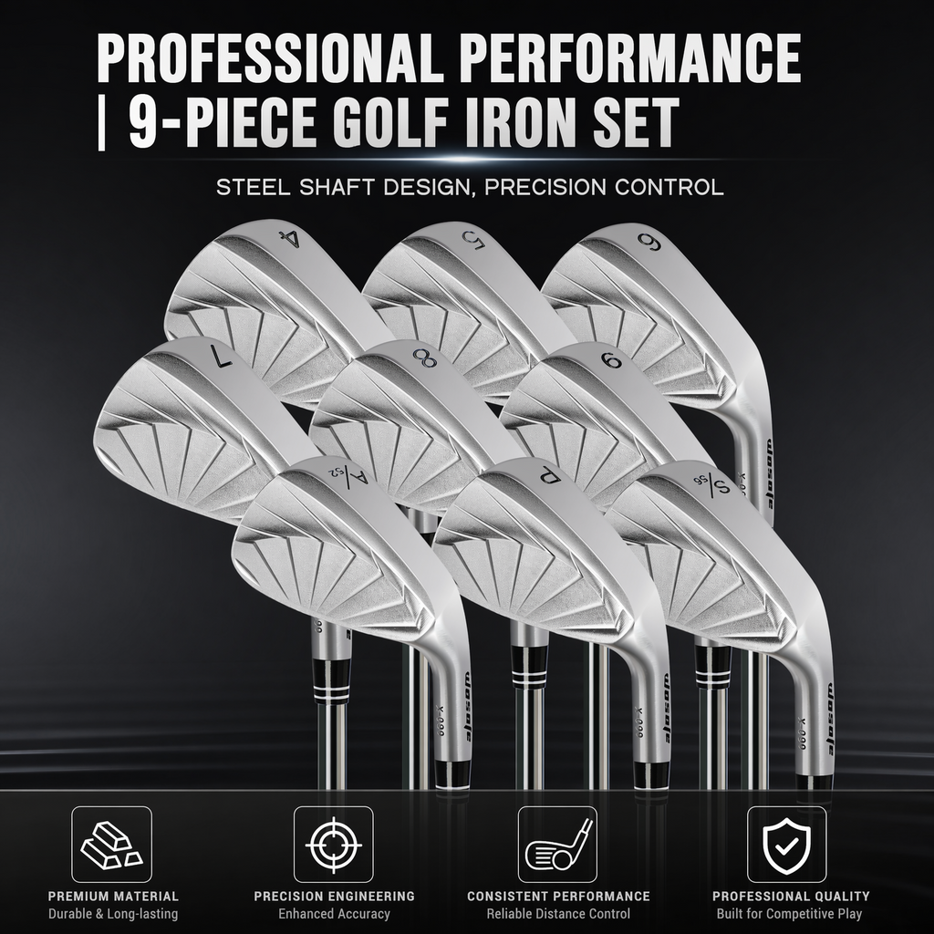 Wosofe X-099 Precision Performance Golf Iron Set for Men (9-Piece, 4-9, P, A, S) – CNC Forged 1020 Soft Carbon Steel, Professional Right-Handed Irons for Distance & Control