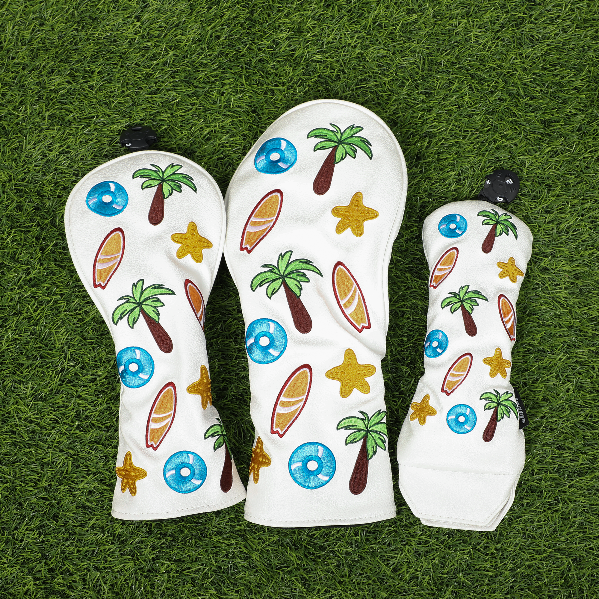 Golf Head cover 4pcs/set  Driver Fairway Hybrid Woods Golf Headcover high quality Premium PU With Interchangeable No.Tags