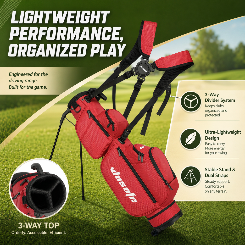 Lightweight 3-Way Golf Stand Bag  Ultra-Portable