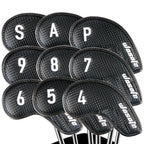 Golf Headcover ,PU Leather golf Iron Head Cover ,9 Pcs/Set Waterproof Digital Voltage Design Extended Braided Iron Cover Set