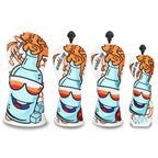 Beer Themed Golf Headcover Driver Fairway Wood Hybrid Premium PU Leather Head Cover Embroidered Design