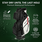 Wosofe Professional 14-Way Golf Cart Bag | Heavy-Duty Premium Organizer