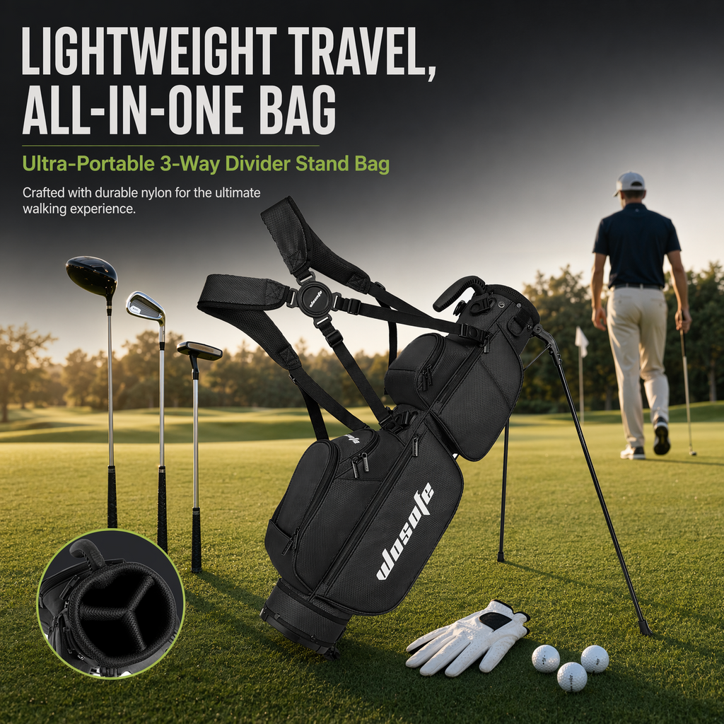 Lightweight 3-Way Golf Stand Bag  Ultra-Portable