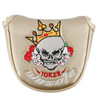 Golf Headcover PU Head Covers Mallet Putter Cover Strong Magnetic Skull King Embroidery Waterproof Durable