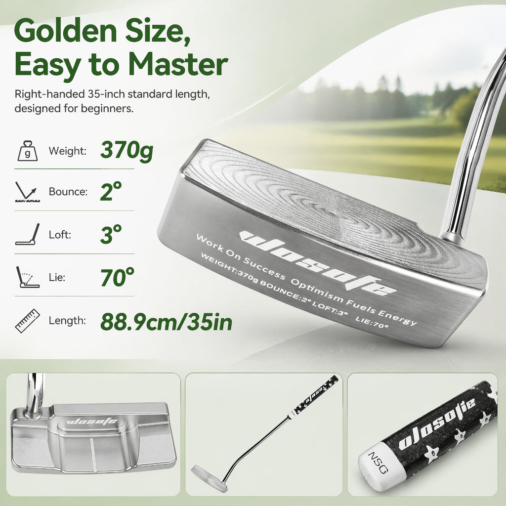 Wosofe  CNC Milled 1020 Carbon Steel Golf Putter Right Hand Portable Durable Golf Putting Club for Practice