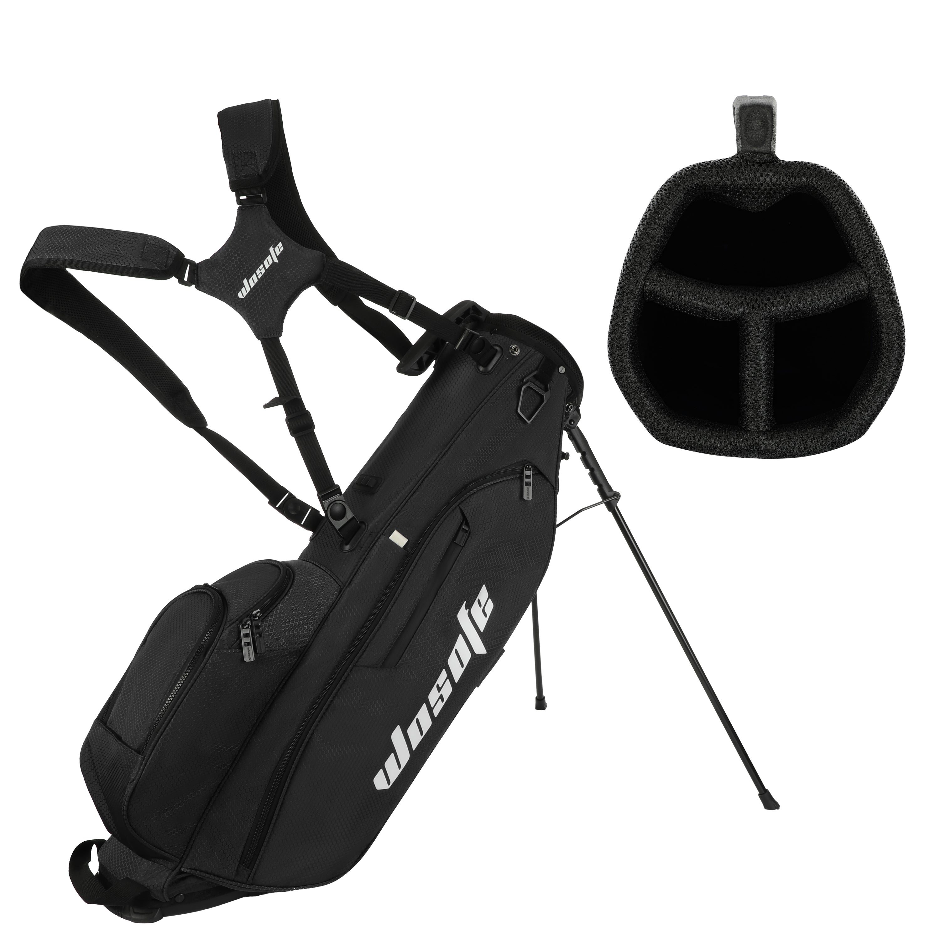 WOSOFE Lightweight Waterproof Golf Carry Bag - 3-Way Divider Top Stand Bag, Premium Nylon Travel Golf Bag for Men & Women