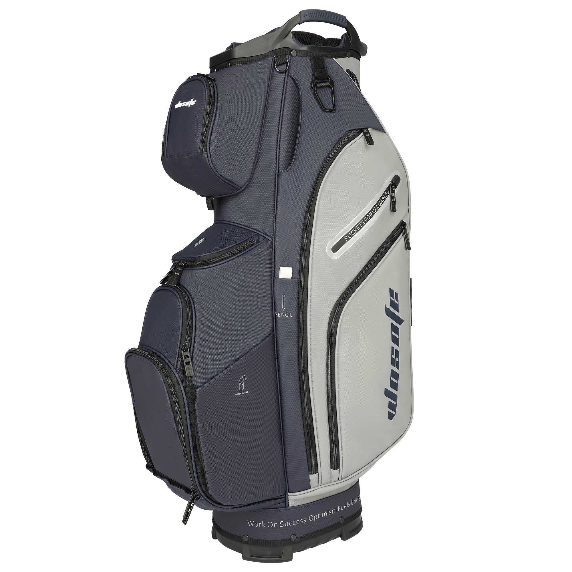 PU Golf Cart Bag ,Golf Bag, Leather Lightweight Men Women Blue White Black Green Multiple 10 Pockets 14-Way Dividers Adjustable Strap Cooler Pouch Handles Rain Cover