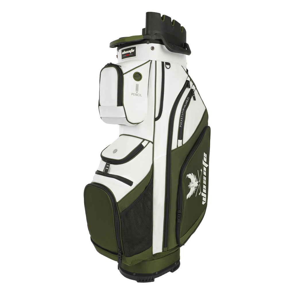 T-LOCK 14-Way Golf Cart Bag with Full-Length Dividers – Anti-Rattle Fixed Slots Organization, 13 Storage Pockets, Insulated Cooler Bag & Rain Cover – Premium Waterproof Oxford Carry Bag for Men & Women(Free Shipping)