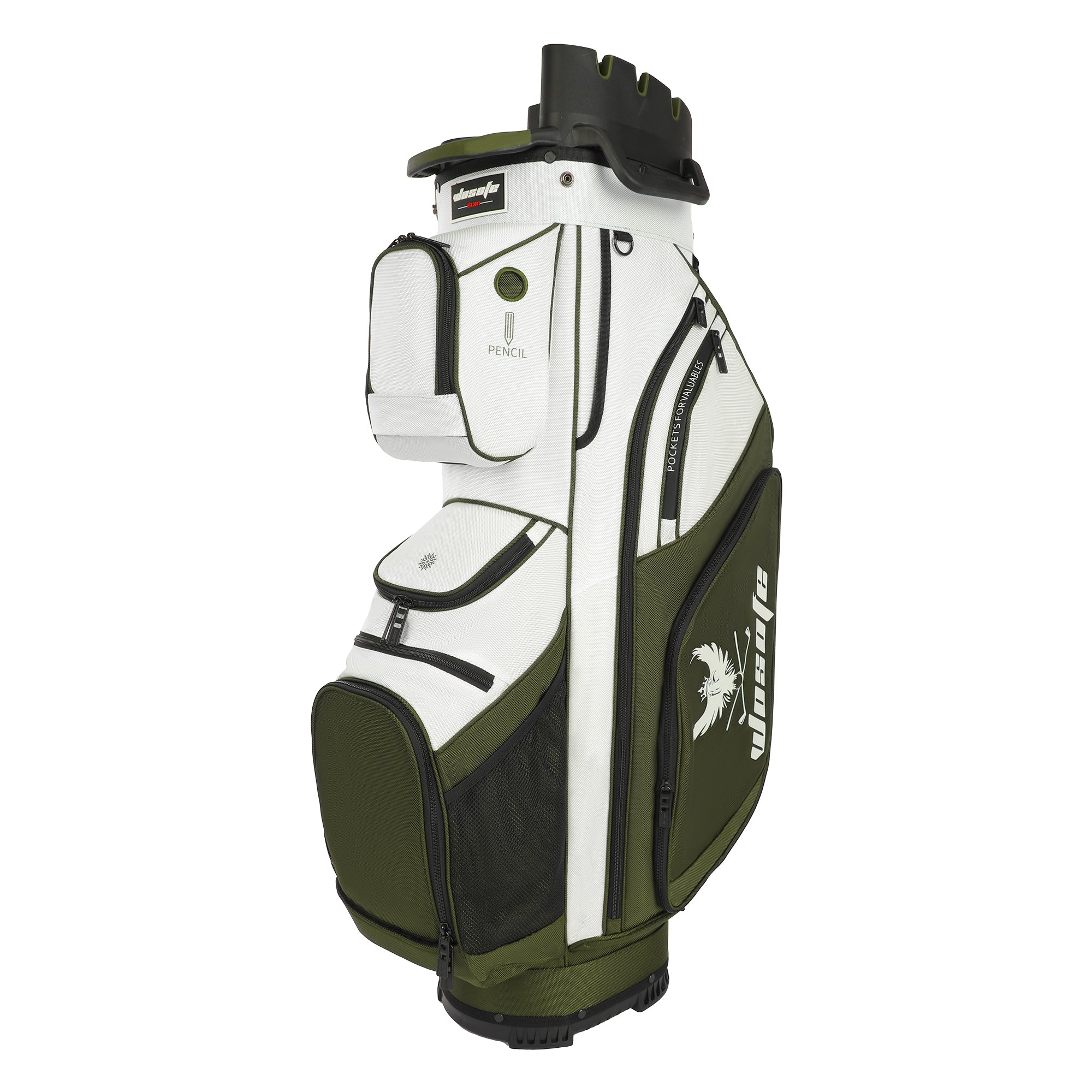 T-LOCK 14-Way Golf Cart Bag with Full-Length Dividers – Anti-Rattle Fixed Slots Organization, 13 Storage Pockets, Insulated Cooler Bag & Rain Cover – Premium Waterproof Oxford Carry Bag for Men & Women(Free Shipping)