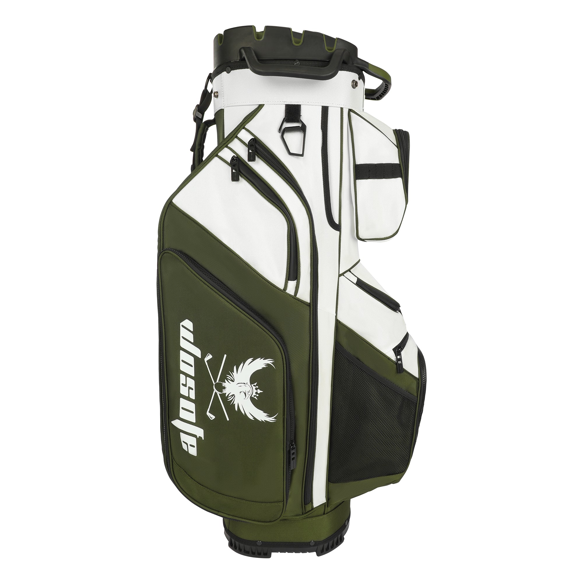 T-LOCK 14-Way Golf Cart Bag with Full-Length Dividers – Anti-Rattle Fixed Slots Organization, 13 Storage Pockets, Insulated Cooler Bag & Rain Cover – Premium Waterproof Oxford Carry Bag for Men & Women(Free Shipping)