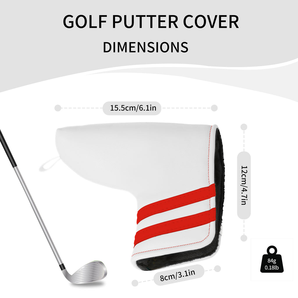 Premium Blade Putter Cover - Magnetic PU Leather Golf Headcover with Applique Embroidery & Velvet Lining, 5 Colors, Fits Scotty Cameron, Odyssey, Newport & Blade Putters