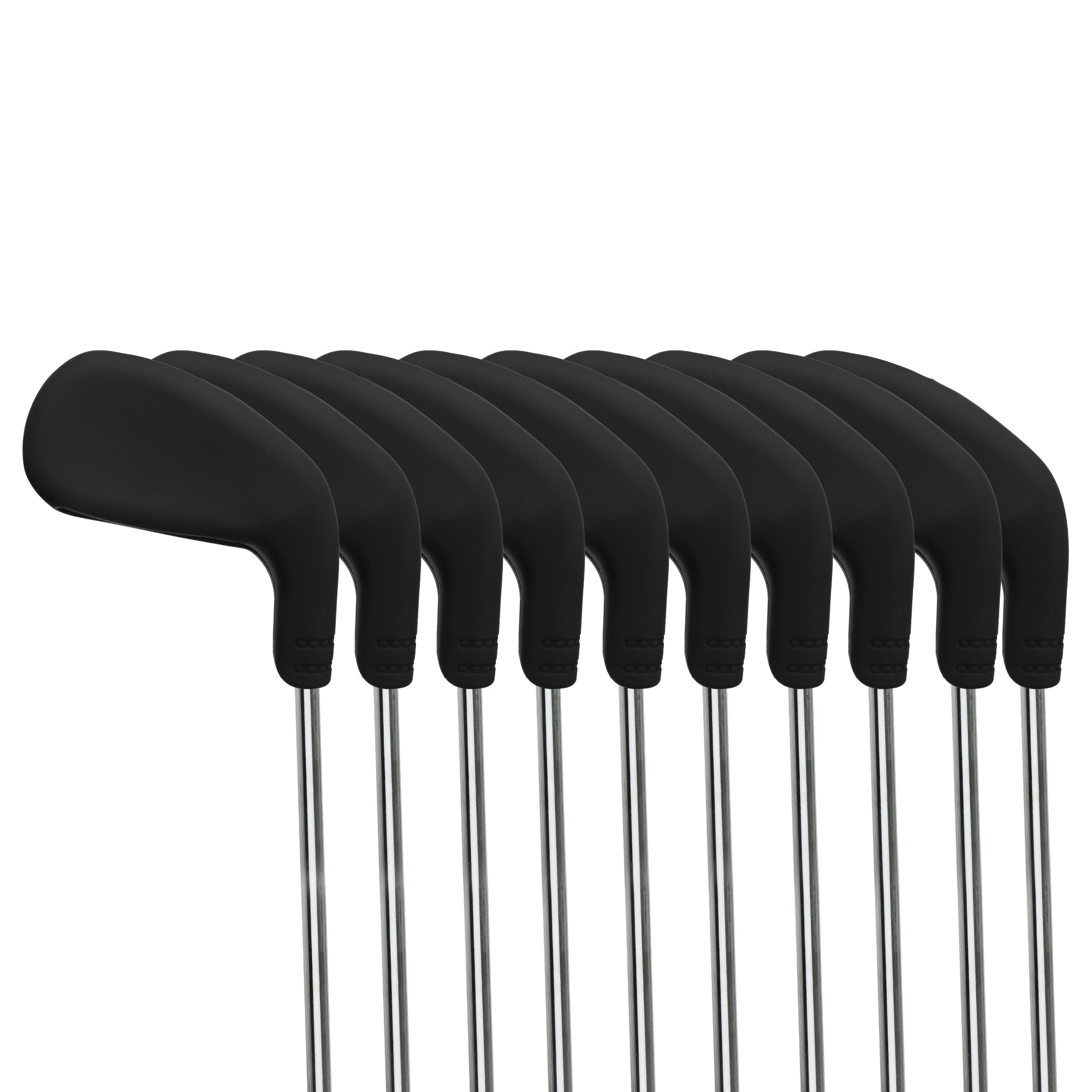 Premium Rubber Golf Iron Headcovers Set - 10pc Waterproof Iron Club Protectors with Top View Window for Easy Club ID, Durable & Easy On/Off Design, 11 Color Options