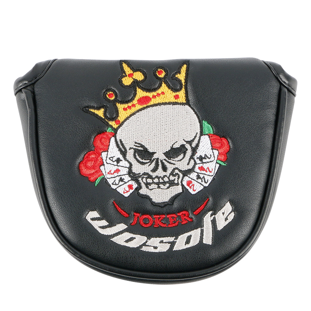 Golf Headcover PU Head Covers Mallet Putter Cover Strong Magnetic Skull King Embroidery Waterproof Durable