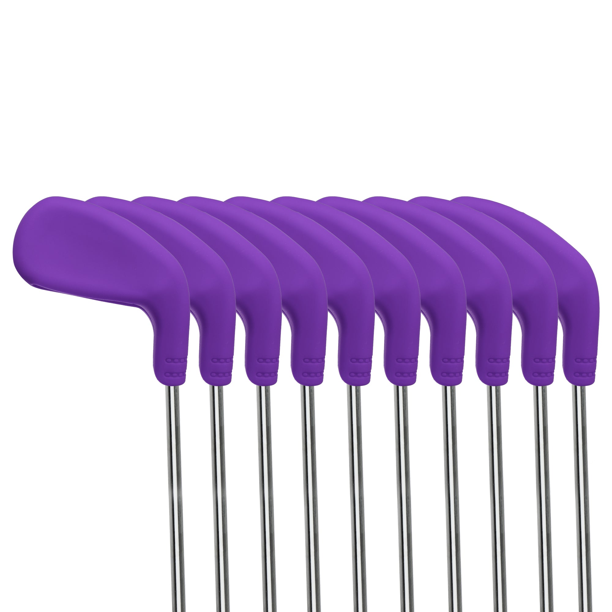 Premium Rubber Golf Iron Headcovers Set - 10pc Waterproof Iron Club Protectors with Top View Window for Easy Club ID, Durable & Easy On/Off Design, 11 Color Options