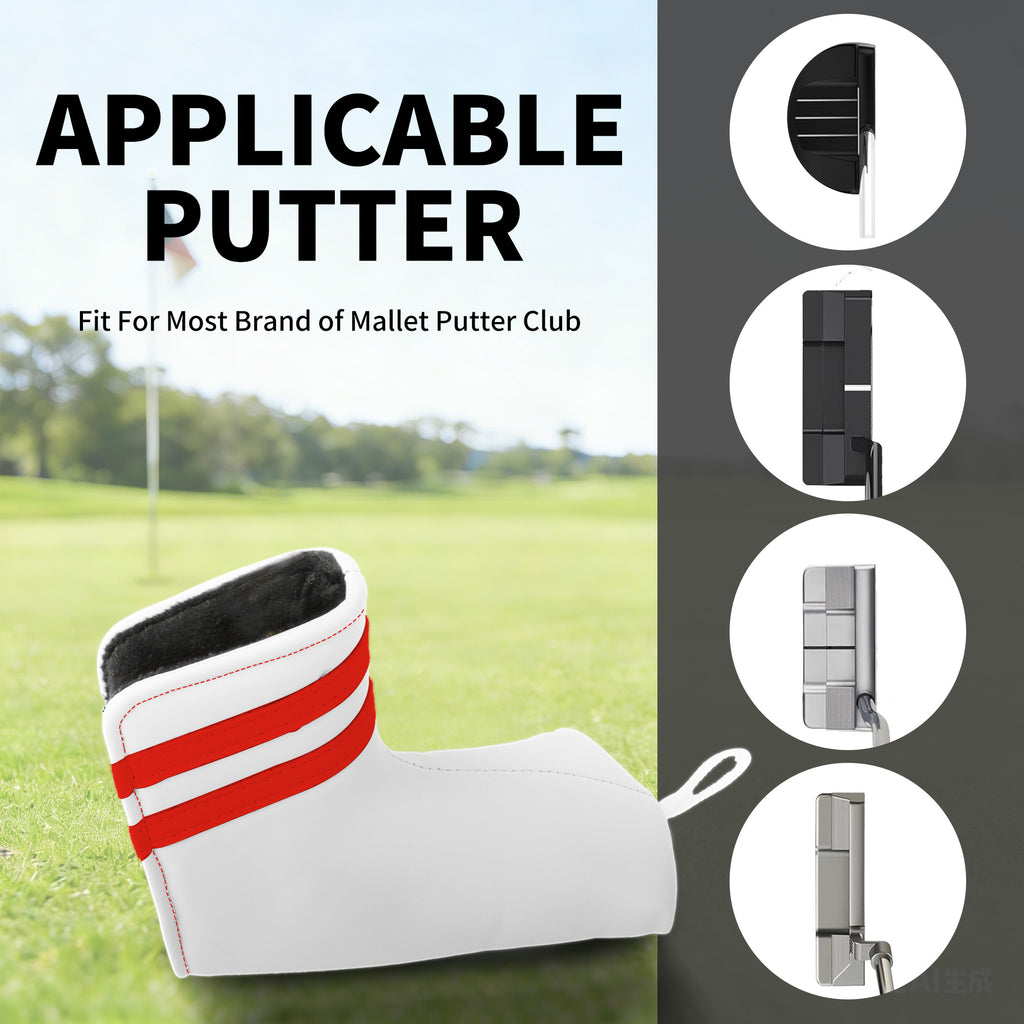 Premium Blade Putter Cover - Magnetic PU Leather Golf Headcover with Applique Embroidery & Velvet Lining, 5 Colors, Fits Scotty Cameron, Odyssey, Newport & Blade Putters