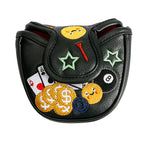 Golf Head Covers Mallet Putter Headcover Magnetic Closure High Qulatity Premium Waterproof PU Leather High-density Embroidery Technology Mallet Putter Covers