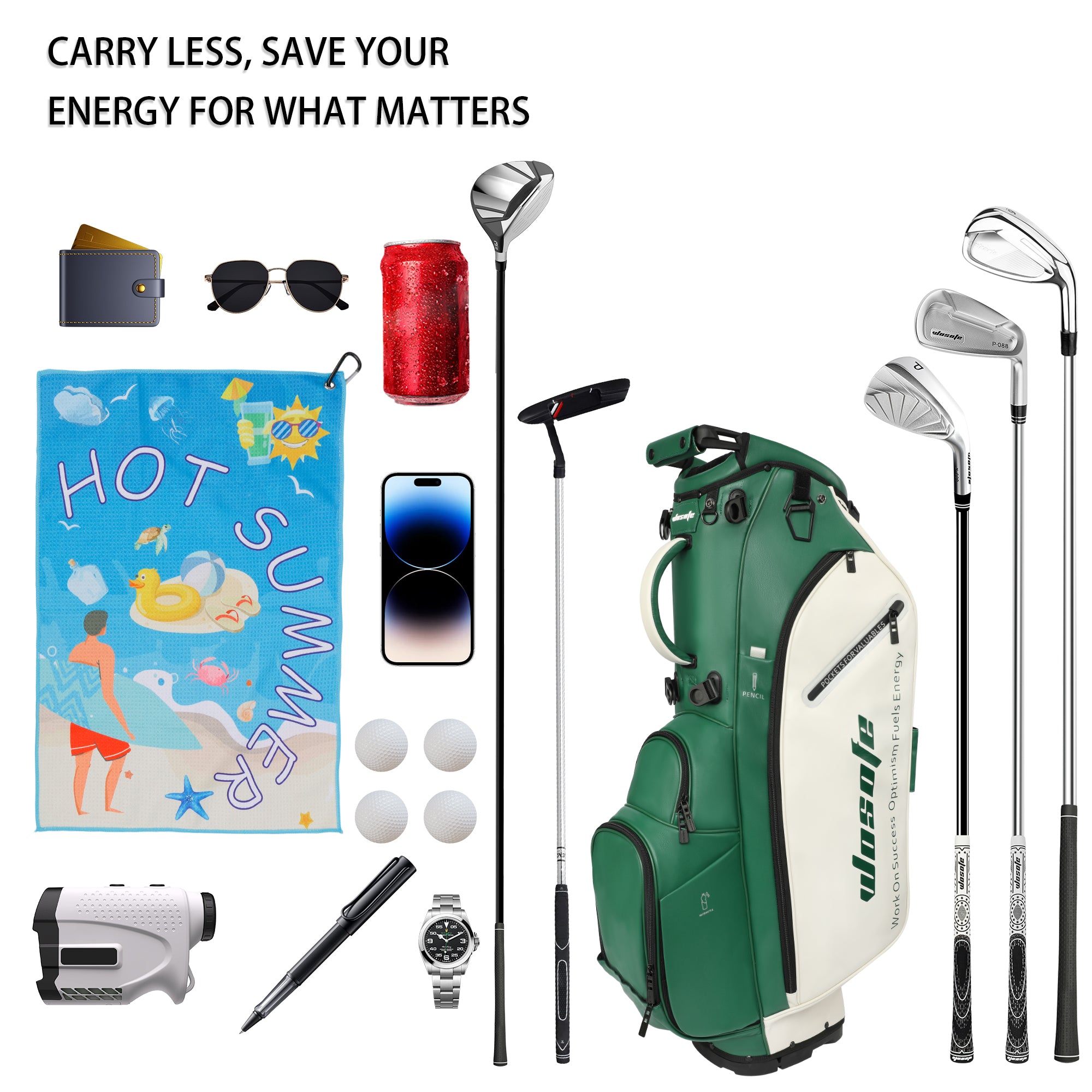 Wosofe JM9001 Golf Stand Bag  Premium PU Leather 6-14Way(Free Shipping)